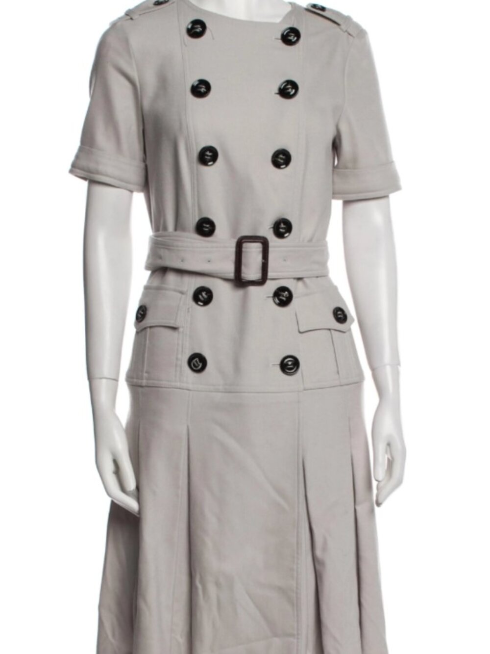 Burberry London Wool Knee-Length Dress in Grey US6 IT40